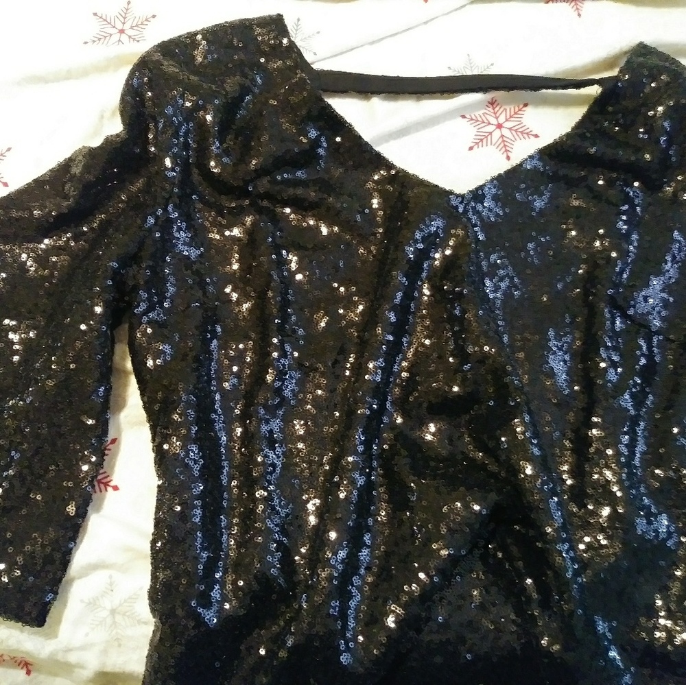 Black sequin dress